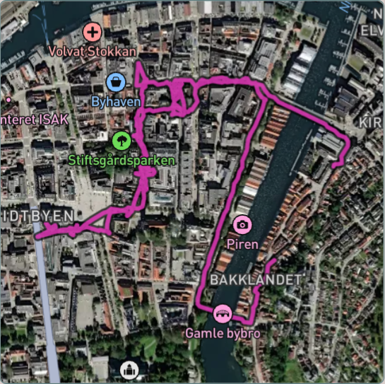 Carte de l'activité Balade dans Trondheim