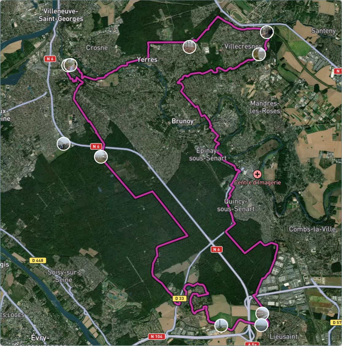 Carte de l'activité Trans'Montgeronnaise 2025 dans le brouillard