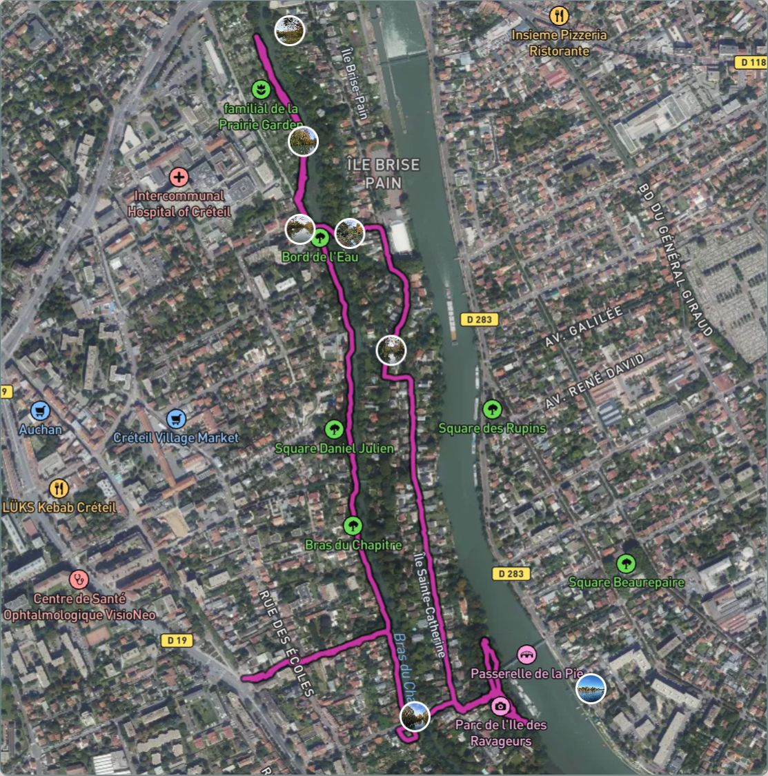 Carte de l'activité Promenade en bord de Marne